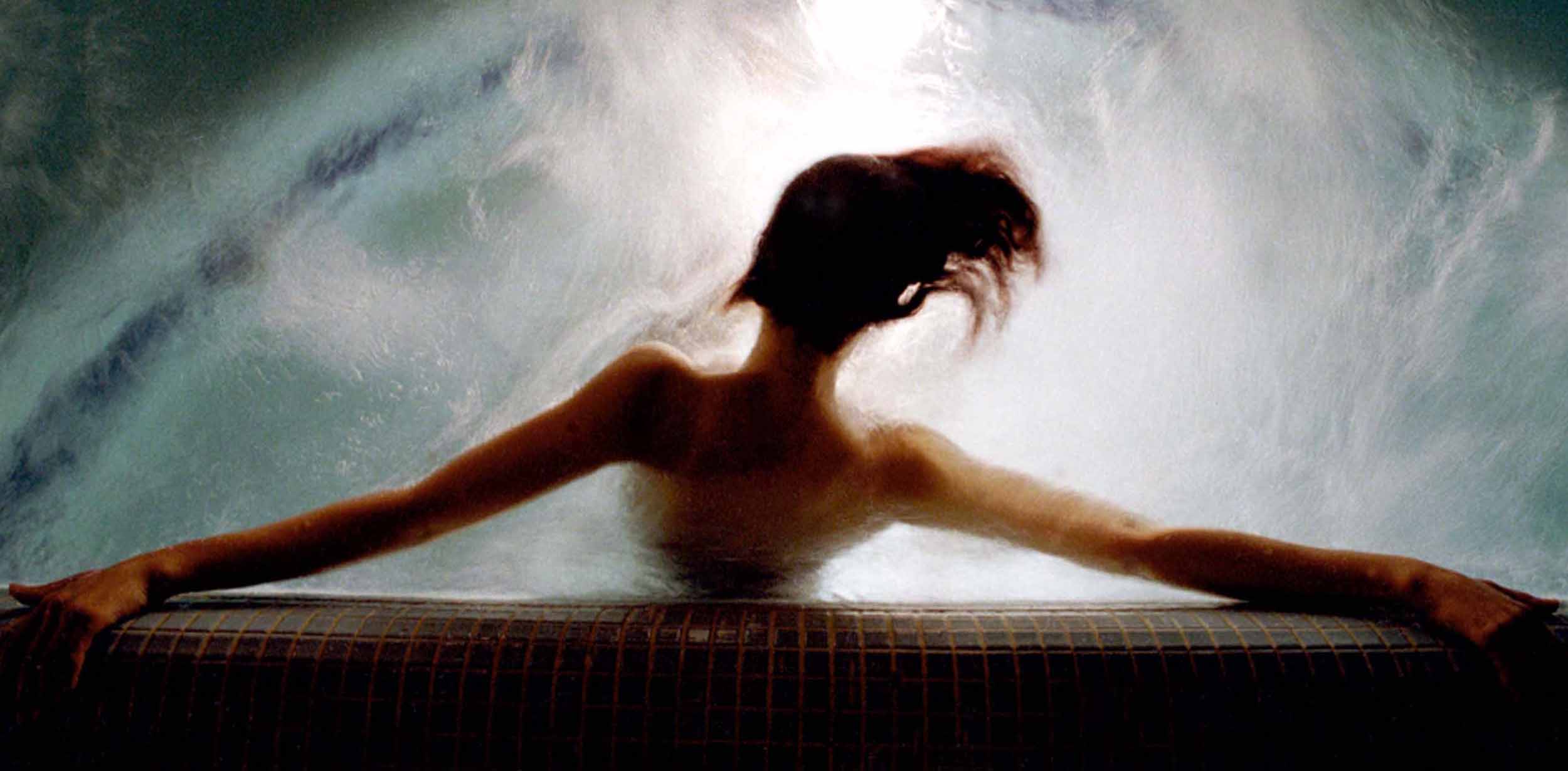 The bather : upon returning from France, Niloufar's project began in the form of secret shootings before ending up as more abstract than first imagined.